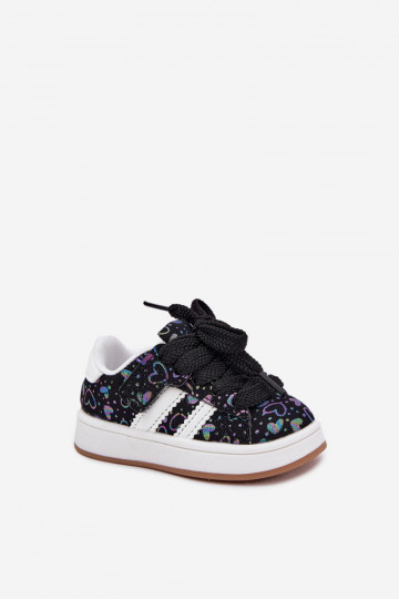 scarpe da ginnastica Scarpe modello sneakers Infantile con i cuori colore nero Mirelle 2