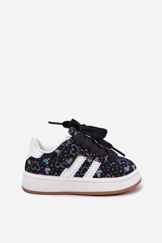 scarpe da ginnastica Scarpe modello sneakers Infantile con i cuori colore nero Mirelle