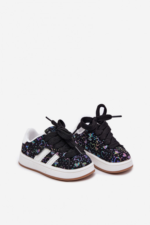 scarpe da ginnastica Scarpe modello sneakers Infantile con i cuori colore nero Mirelle
