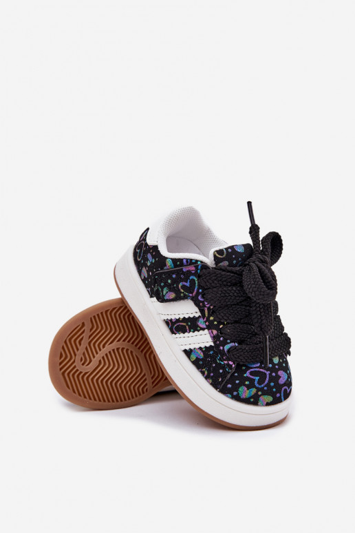scarpe da ginnastica Scarpe modello sneakers Infantile con i cuori colore nero Mirelle