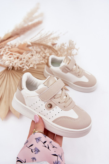 scarpe da ginnastica Scarpe modello sneakers Infantile con chiusure adesive beige Zarina