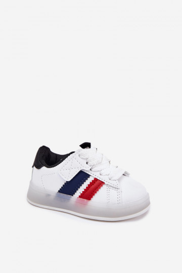 Scarpe sportive per bambini modello "Sneakers" con suola scintillante, bianco-nero "Arielle" 2