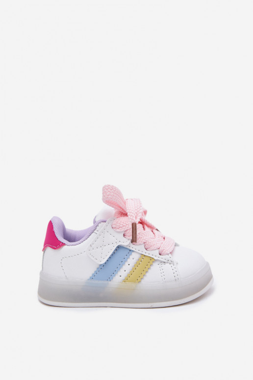 scarpe da ginnastica Scarpe modello sneakers Infantile con una suola luminosa Bianco-colore rosa Arielle