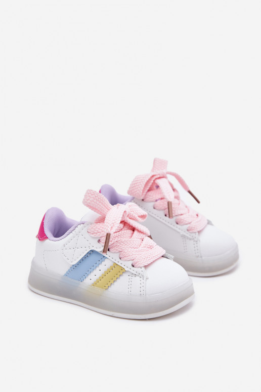 scarpe da ginnastica Scarpe modello sneakers Infantile con una suola luminosa Bianco-colore rosa Arielle