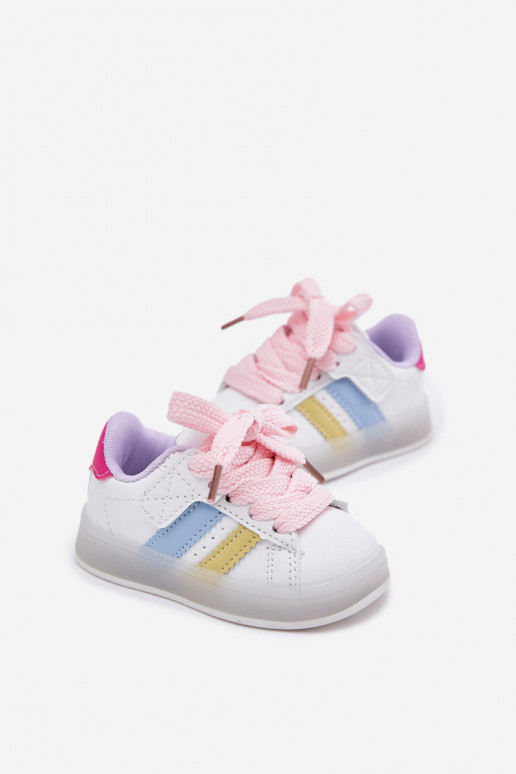 scarpe da ginnastica Scarpe modello sneakers Infantile con una suola luminosa Bianco-colore rosa Arielle