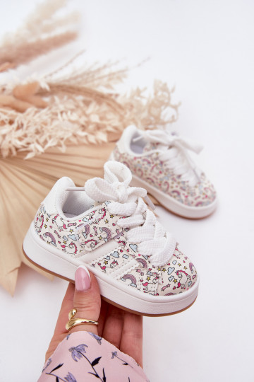 Scarpe sportive per bambini a tema unicorno, color bianco "Ilana"