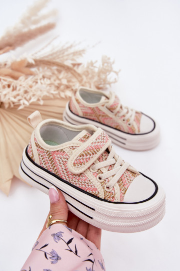 Infantile scarpe casual con chiusure adesive colore rosa Zelina
