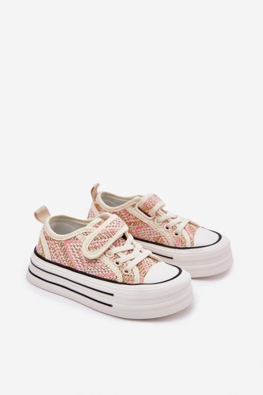 Infantile scarpe casual con chiusure adesive colore rosa Zelina