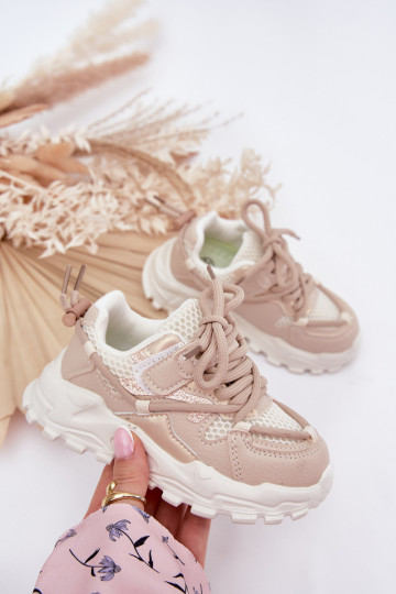 Scarpe sportive per bambini color sabbia