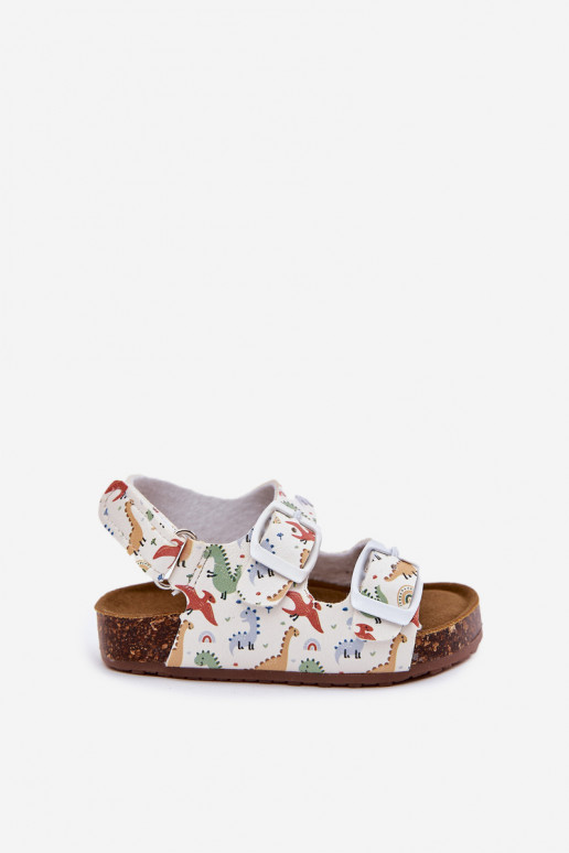 Sandali per bambini Su suola in sughero con fibbie Dinosauri Colori differenti Thessa