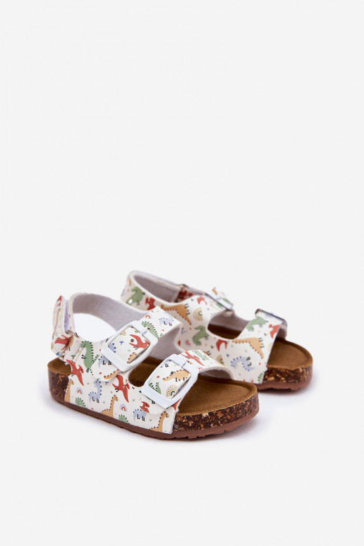 Sandali per bambini Su suola in sughero con fibbie Dinosauri Colori differenti Thessa