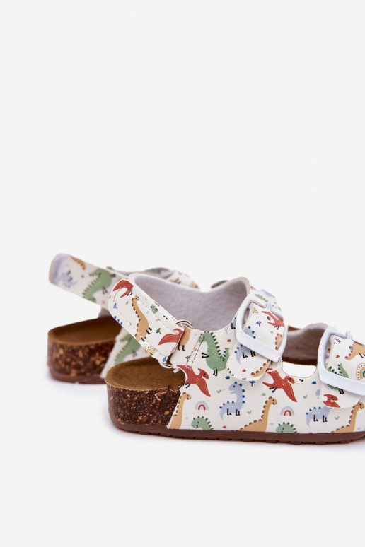 Sandali per bambini Su suola in sughero con fibbie Dinosauri Colori differenti Thessa