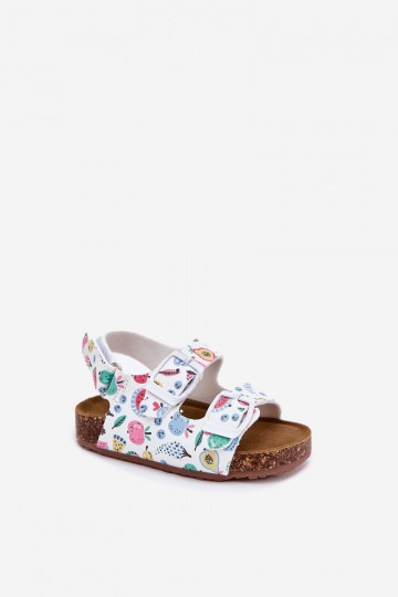 Sandali per bambini Su suola in sughero con fibbie OAoce Colore bianco Thessa 2