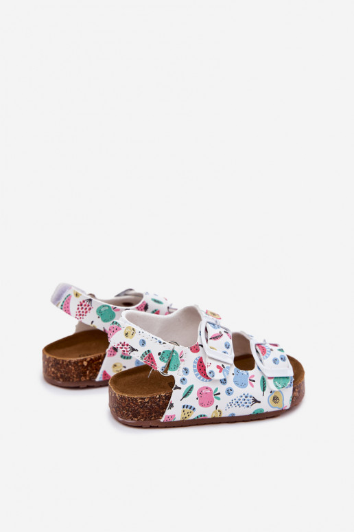 Sandali per bambini Su suola in sughero con fibbie OAoce Colore bianco Thessa