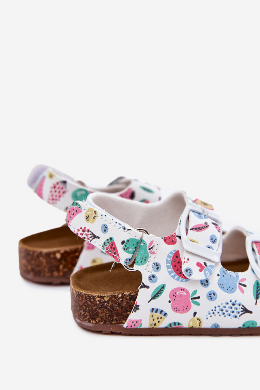 Sandali per bambini Su suola in sughero con fibbie OAoce Colore bianco Thessa