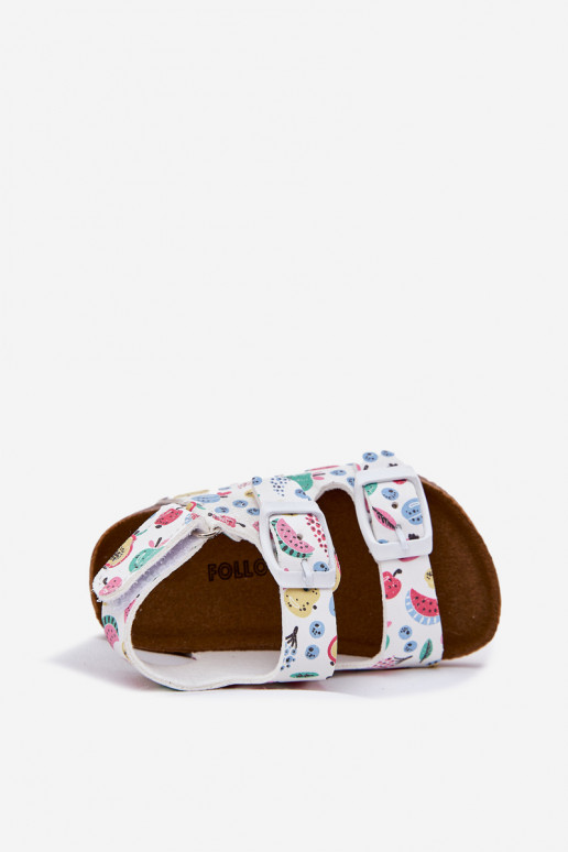 Sandali per bambini Su suola in sughero con fibbie OAoce Colore bianco Thessa