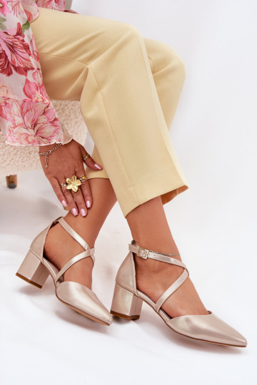 Scarpe con i tacchi in ecopelle Sergio Leone SK830 colore dorato