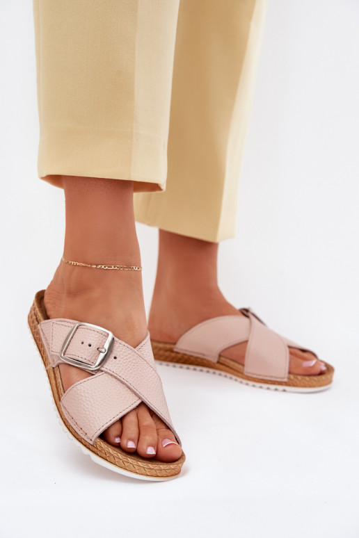 Pantofole in pelle Femminile con fibbie Inblu VO0004GU colore rosa Pantofole in pelle Femminile con fibbie Inblu VO0004GU colore rosa