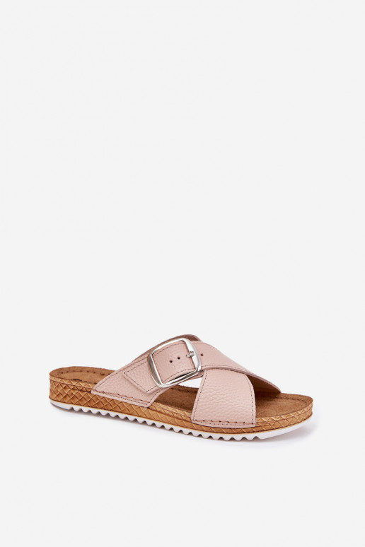 Pantofole in pelle Femminile con fibbie Inblu VO0004GU colore rosa Pantofole in pelle Femminile con fibbie Inblu VO0004GU colore rosa