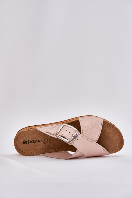 Pantofole in pelle Femminile con fibbie Inblu VO0004GU colore rosa Pantofole in pelle Femminile con fibbie Inblu VO0004GU colore rosa