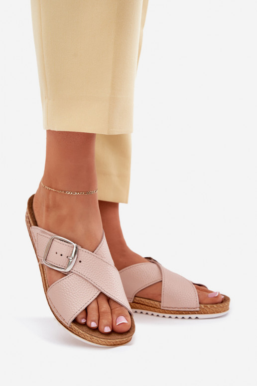 Pantofole in pelle Femminile con fibbie Inblu VO0004GU colore rosa Pantofole in pelle Femminile con fibbie Inblu VO0004GU colore rosa