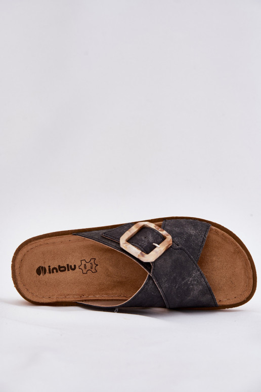 Pantofole da donna con fibbie Inblu ED000025 colore nero