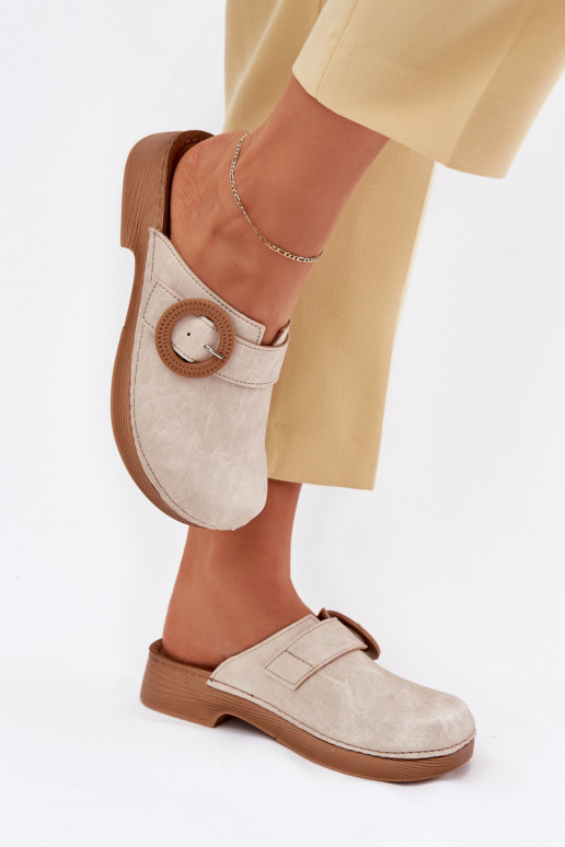 Pantofole Zoccoli Femminile con fibbie Inblu TF000001 beige Pantofole Zoccoli Femminile con fibbie Inblu TF000001 beige