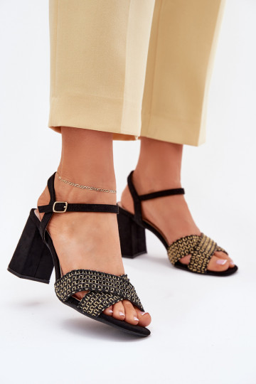 Sandali con tacco alto da donna colore nero Almera