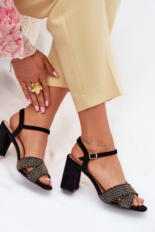 Sandali con tacco alto da donna colore nero Almera