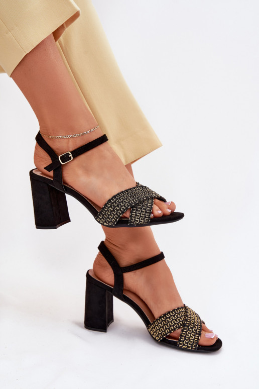 Sandali con tacco alto da donna colore nero Almera