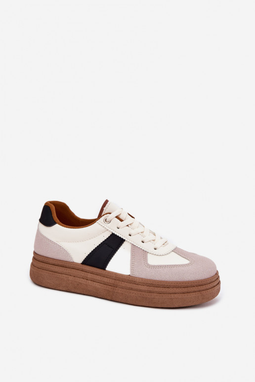 Scarpe modello sneakers Femminile con una piattaforma beige Dovina