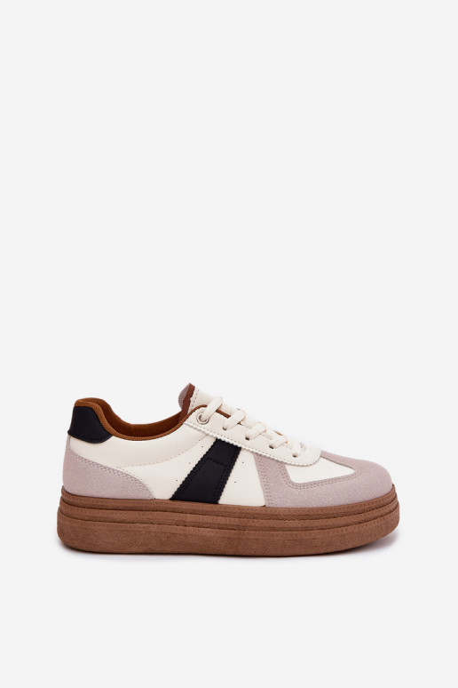 Scarpe modello sneakers Femminile con una piattaforma beige Dovina
