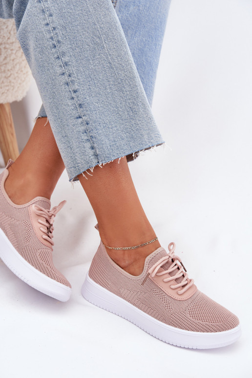  Un modello convincente scarpe da ginnastica con una piattaforma Femminile colore rosa Kalyra