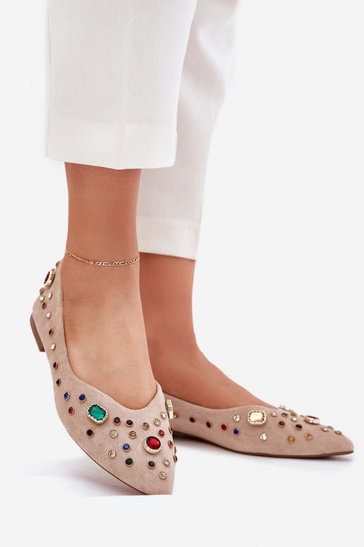Ballerine Femminile Decorato Kryształkami beige Valena