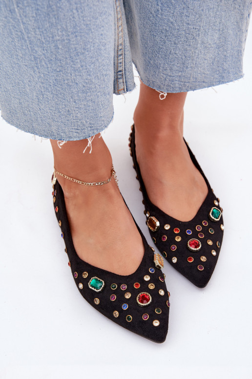 Ballerine Femminile Decorato Kryształkami colore nero Valena