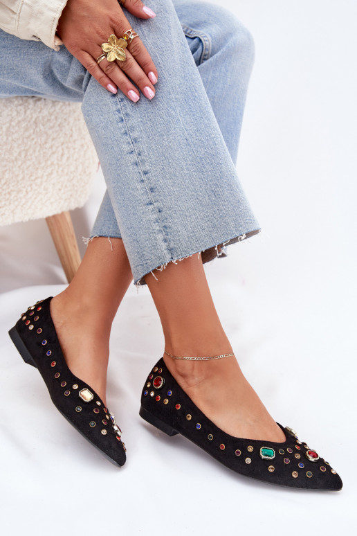 Ballerine Femminile Decorato Kryształkami colore nero Valena