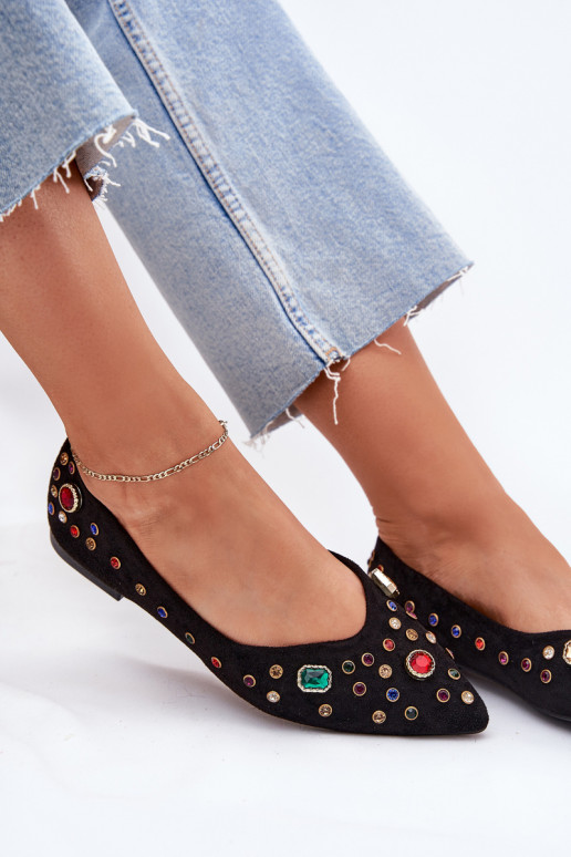 Ballerine Femminile Decorato Kryształkami colore nero Valena