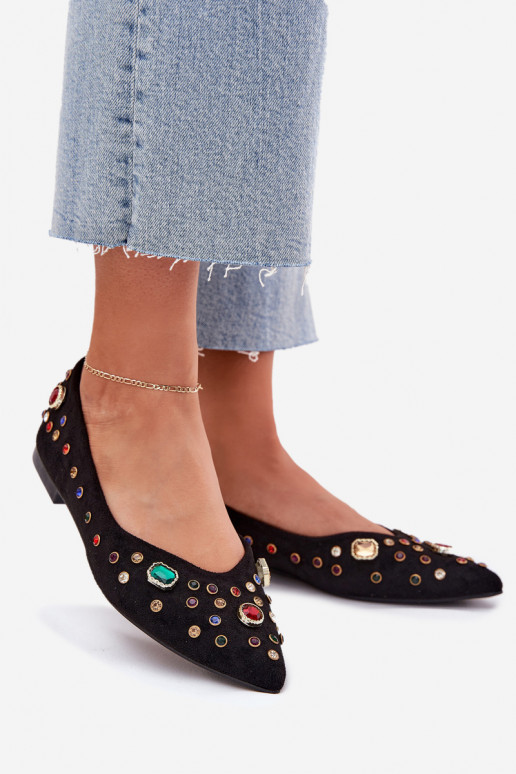 Ballerine Femminile Decorato Kryształkami colore nero Valena