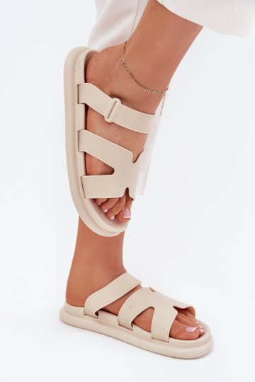 Gomma Pantofole da donna con cinghie beige Tavirae