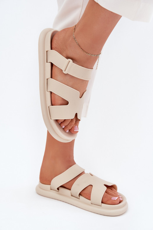 Gomma Pantofole da donna con cinghie beige Tavirae