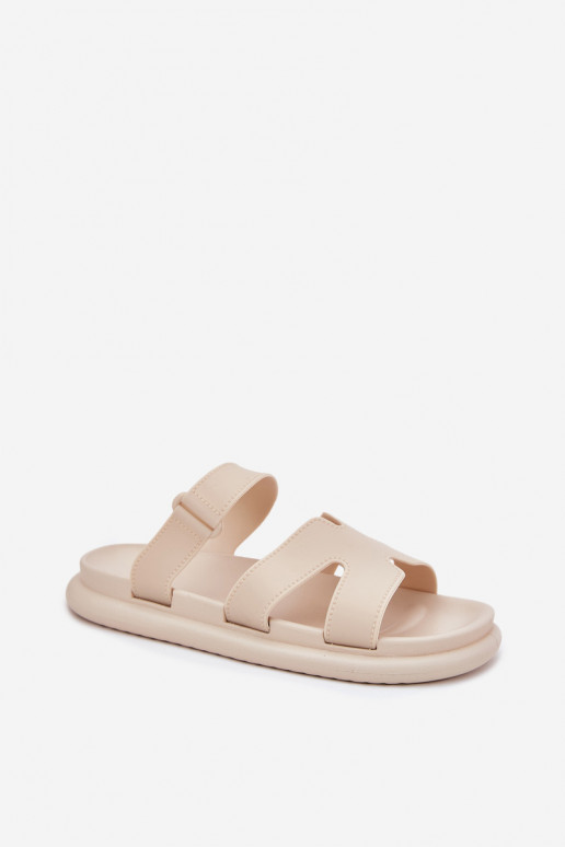 Gomma Pantofole da donna con cinghie beige Tavirae