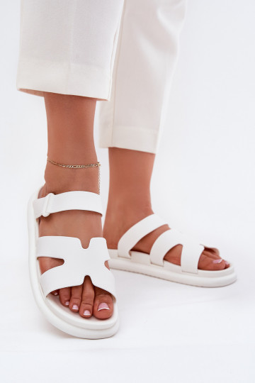 Infradito da donna in gomma con cinturini color bianco Tavirae 2