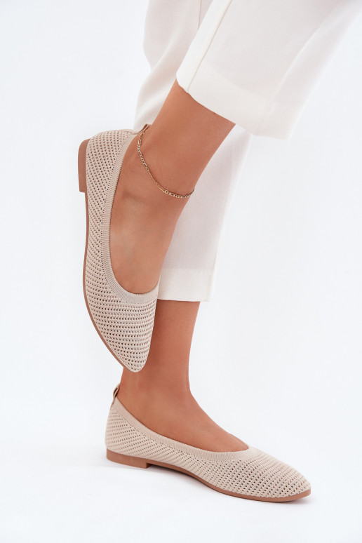 griglia Ballerine in tessuto Femminile beige Sarina