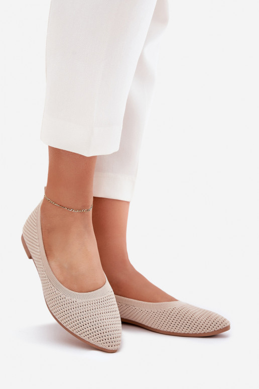 griglia Ballerine in tessuto Femminile beige Sarina