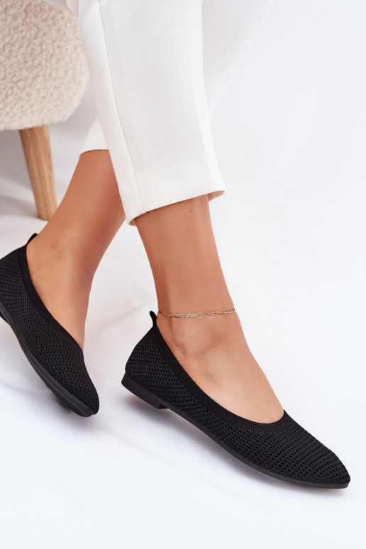 griglia Ballerine in tessuto Femminile colore nero Sarina