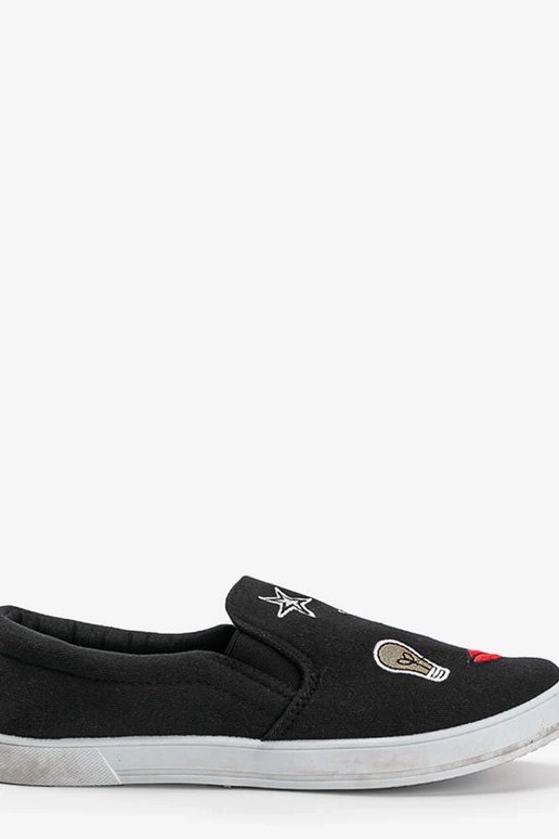 Ballerine nere con applicazioni, "Anais"