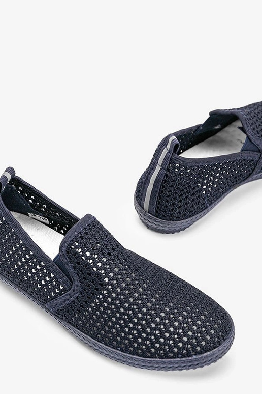 Ballerine blu scuro traforate, "Mallory"