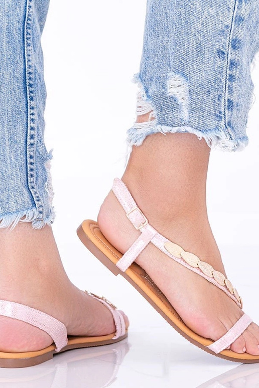 Sandalini rosa olografici da donna,...