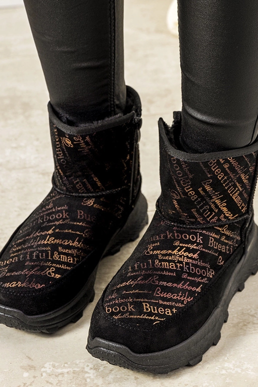 Stivali da neve neri e oro da donna...