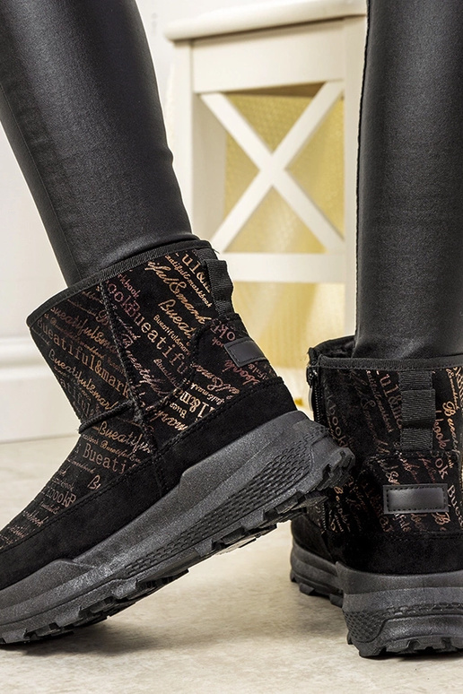 Stivali da neve neri e oro da donna...